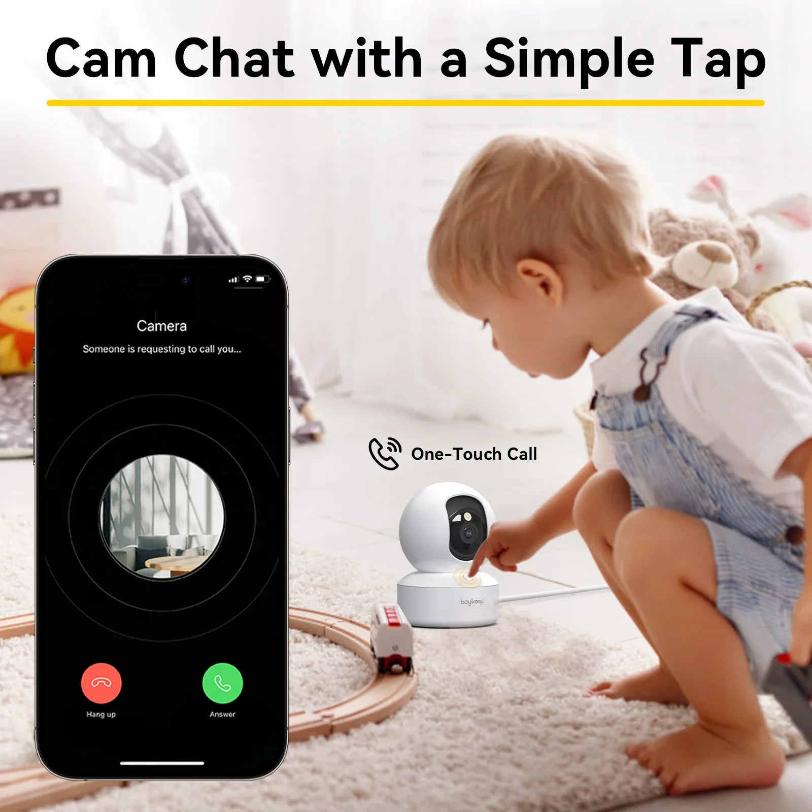 2K Pet Dog Camera with Phone App, 5G/2.4Ghz Wifi Indoor Security Baby Camera, 360° Pan & Tilt, 2-Way Audio, Night Vision